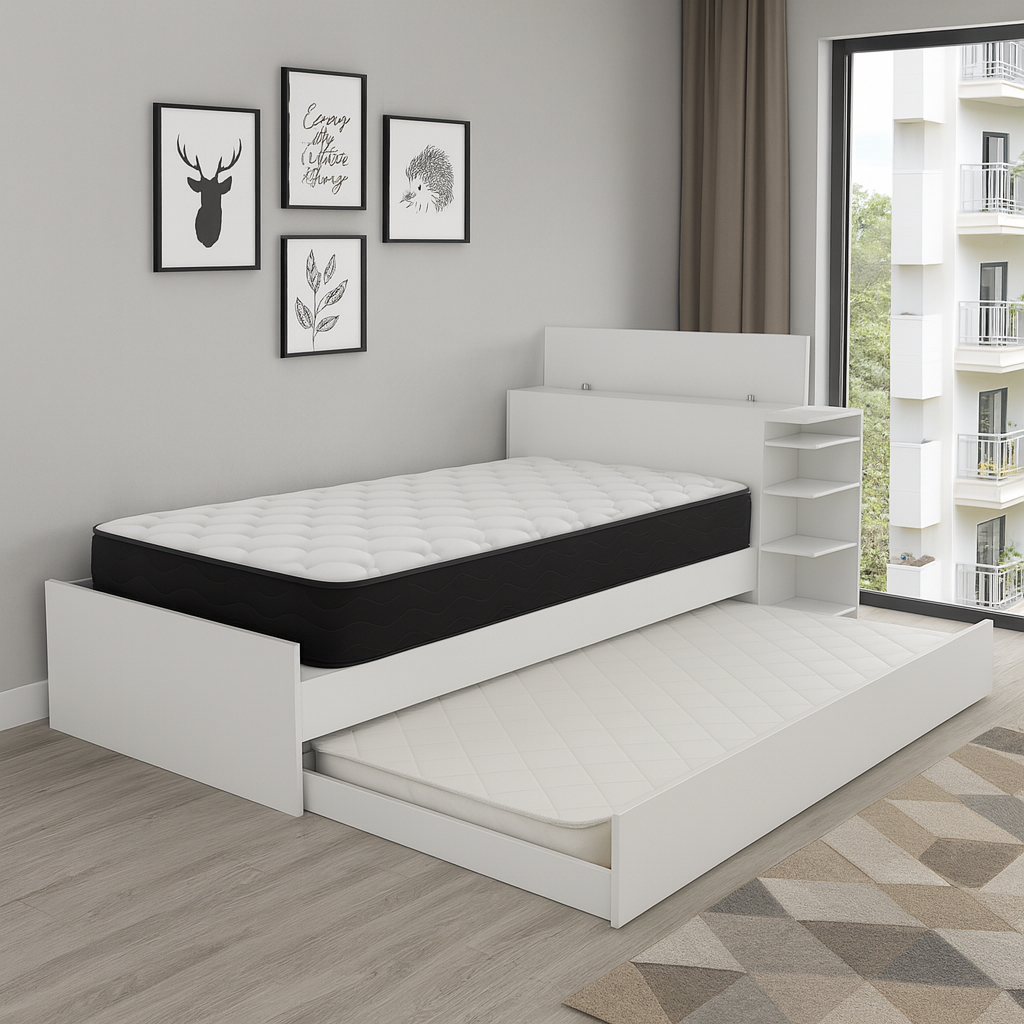 Combo Colchoneta 90 x 1,90 cm + Colchón Plenitud 90 x 1,90 cm + Cama Gea