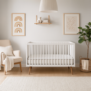 Combo Colchoneta Infantil 70 x 1,30 cm + Cuna Cama Estela Blanco