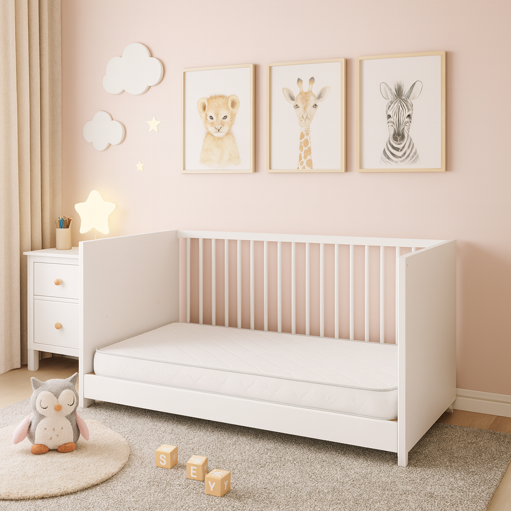 Combo Colchoneta Infantil 70 x 1,30 cm + Cuna Natal Blanco