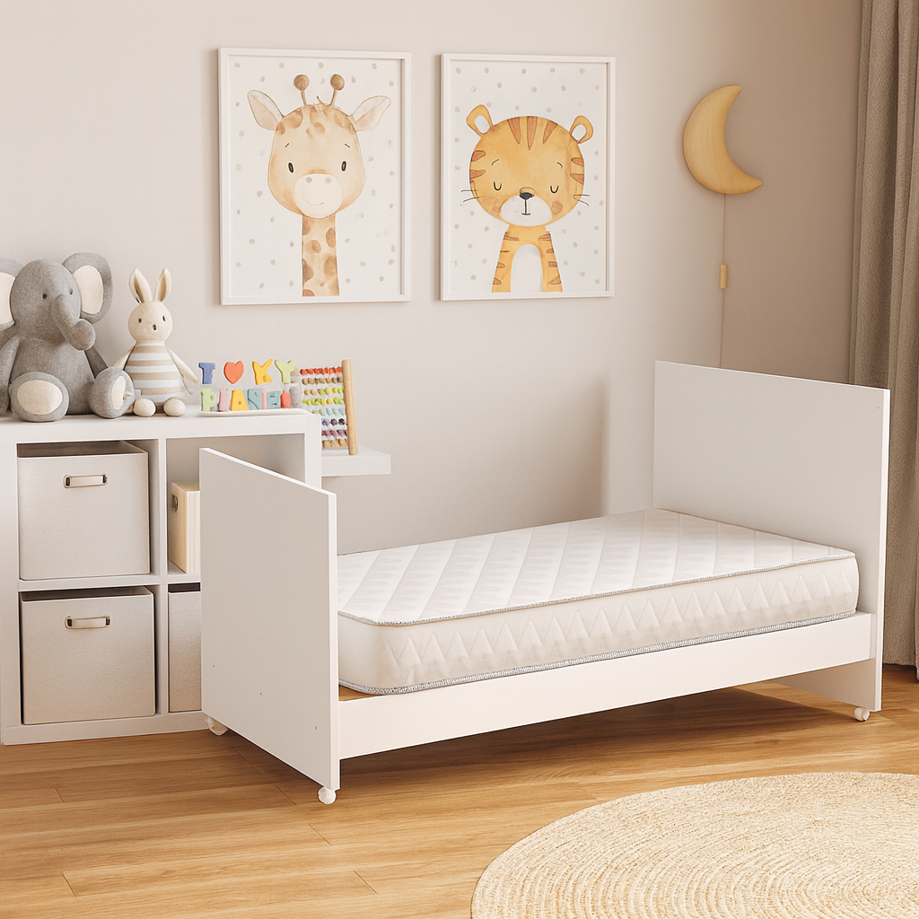 Combo Colchoneta Infantil 70 x 1,30 cm + Cuna Natal Blanco