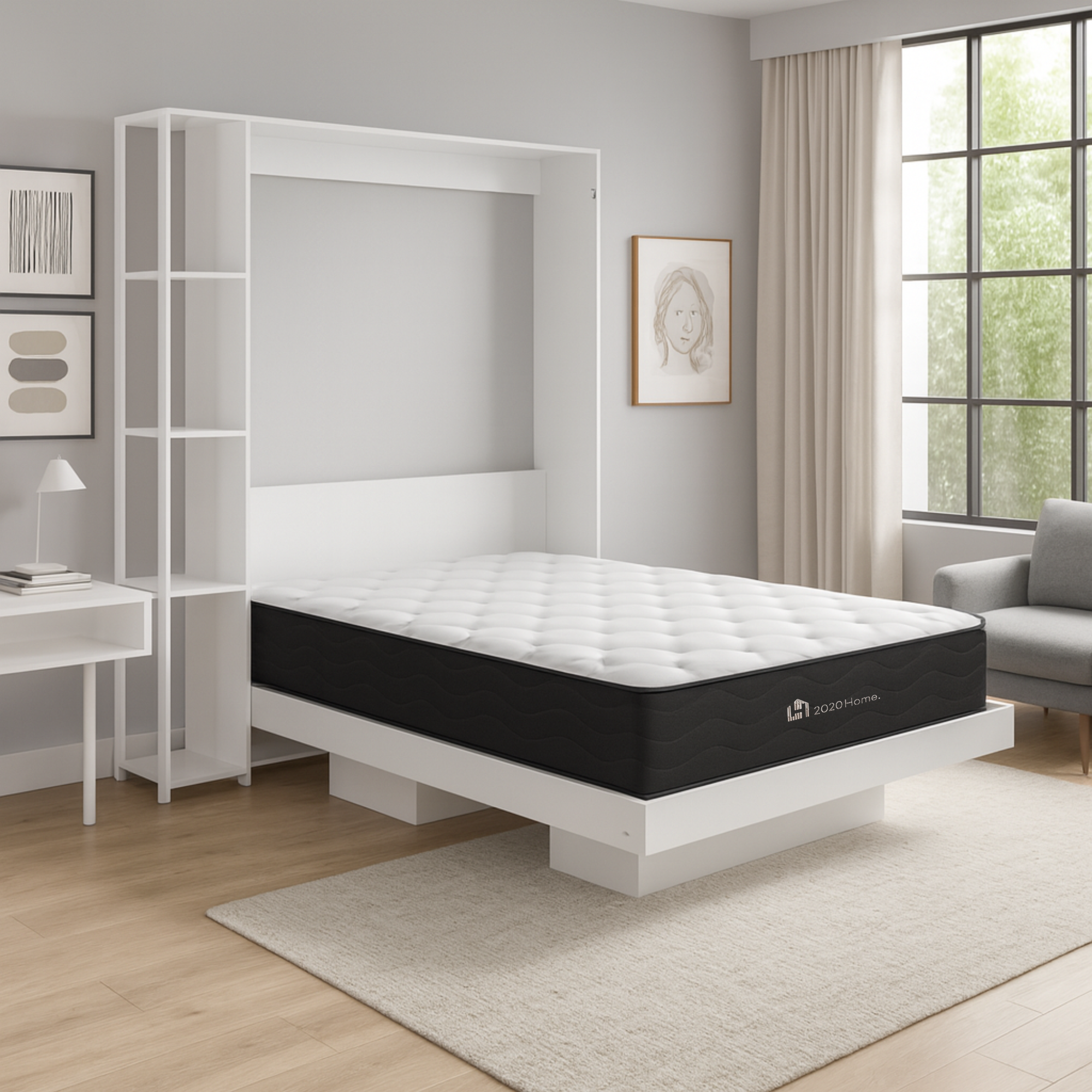 Combo Colchón 1,40 X 1,90 cm + Cama Doble Abatible Siena