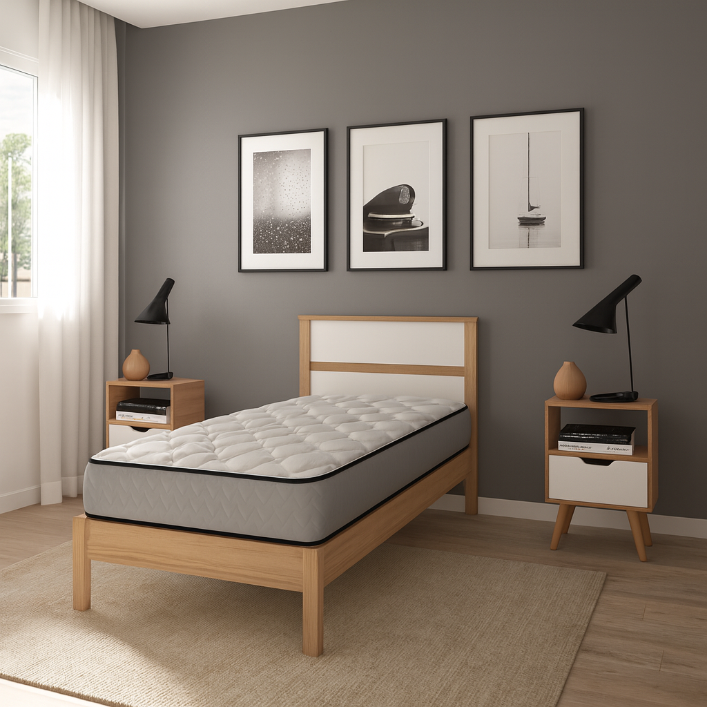 Combo Colchón 90 x 1,90 cm + Cama Sencilla Viena