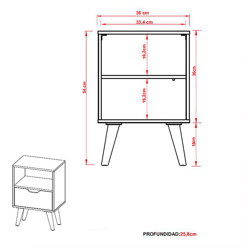 Combo 2 mesas de noche essen