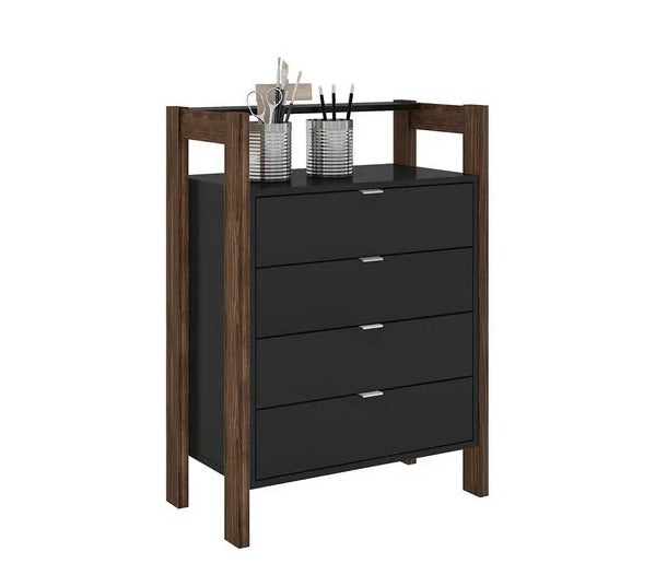 Comoda Grecia - Negro/Nogal