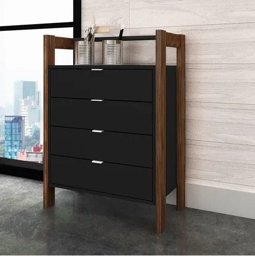 Comoda Grecia - Negro/Nogal