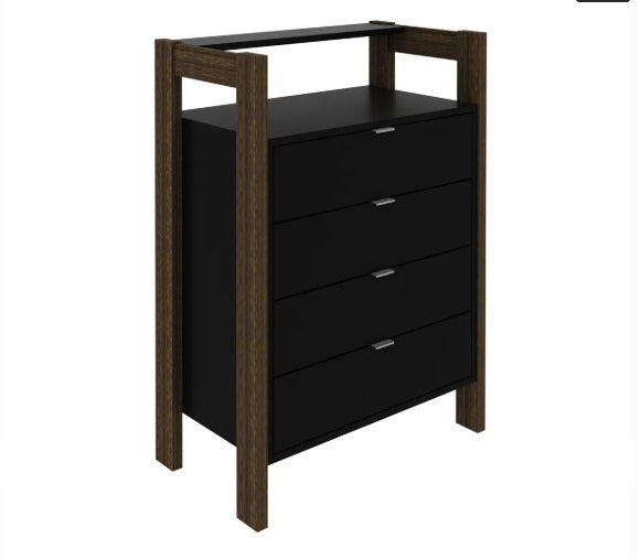 Comoda Grecia - Negro/Nogal