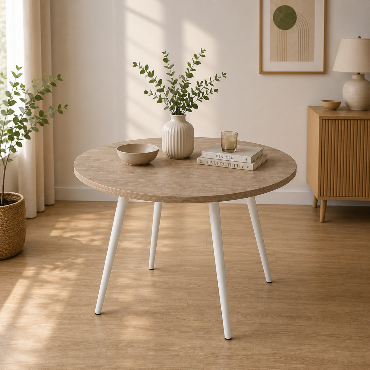 Mesa De Comedor Redondo Like 74.5x80x80cm Blanco Vienes