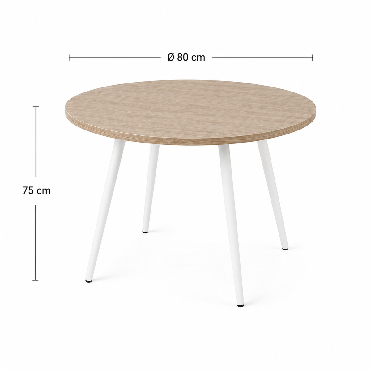 Mesa De Comedor Redondo Like 74.5x80x80cm Blanco Vienes