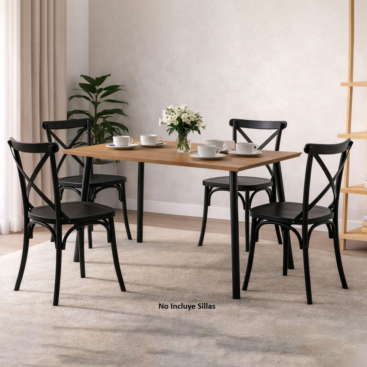 Mesa De Comedor Rectangular 4 Puestos 75x110x70cm Macula