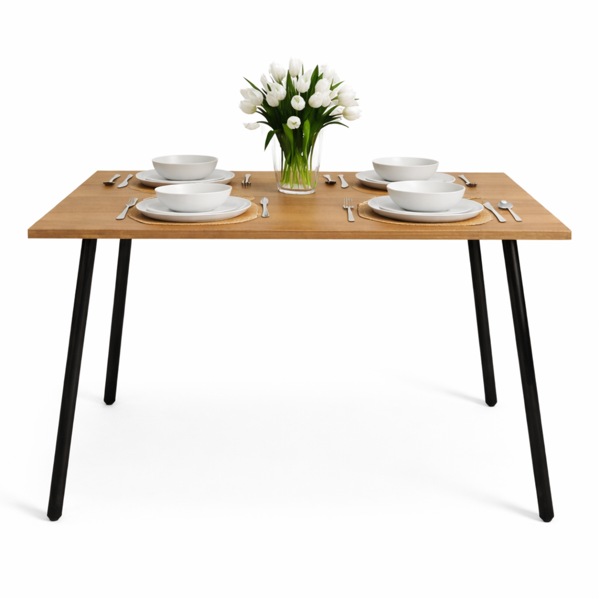 Mesa De Comedor Rectangular 4 Puestos 75x110x70cm Macula