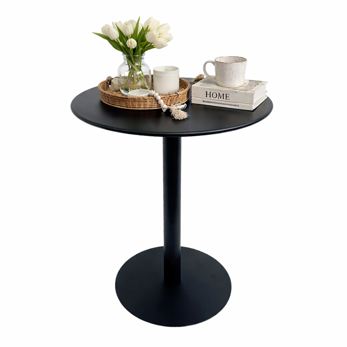 Mesa de Comedor Versátil Metálico Maiu Negro 72x60x60 - Interior y Exterior