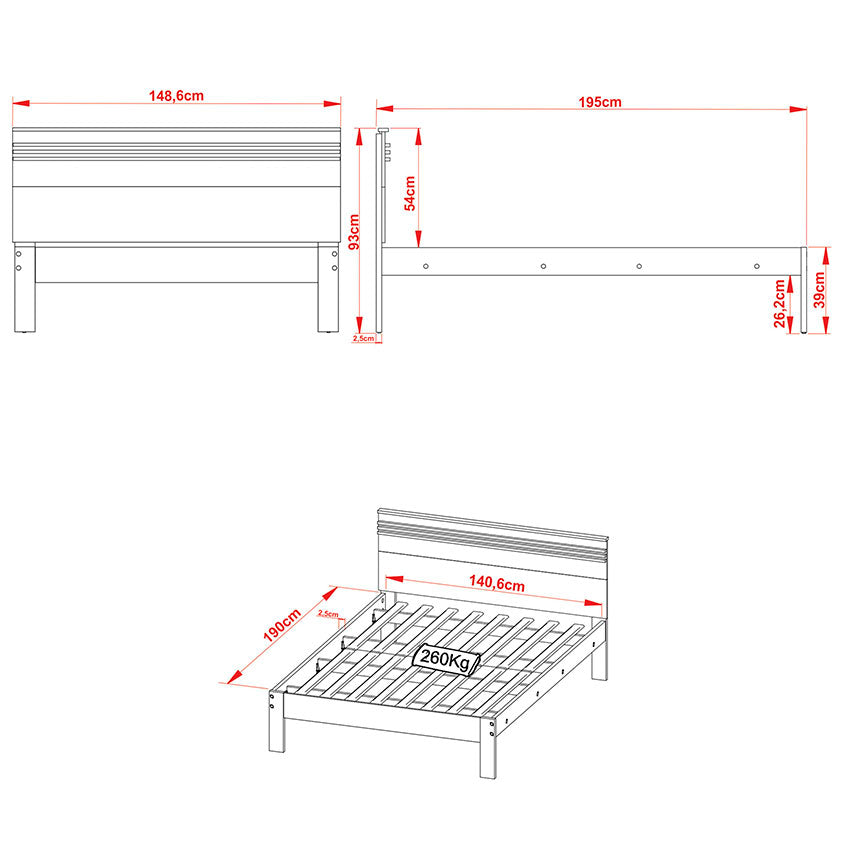 Combo Colchón Plenitud Doble 1,40 x 1,90 cm + Cama Kaia
