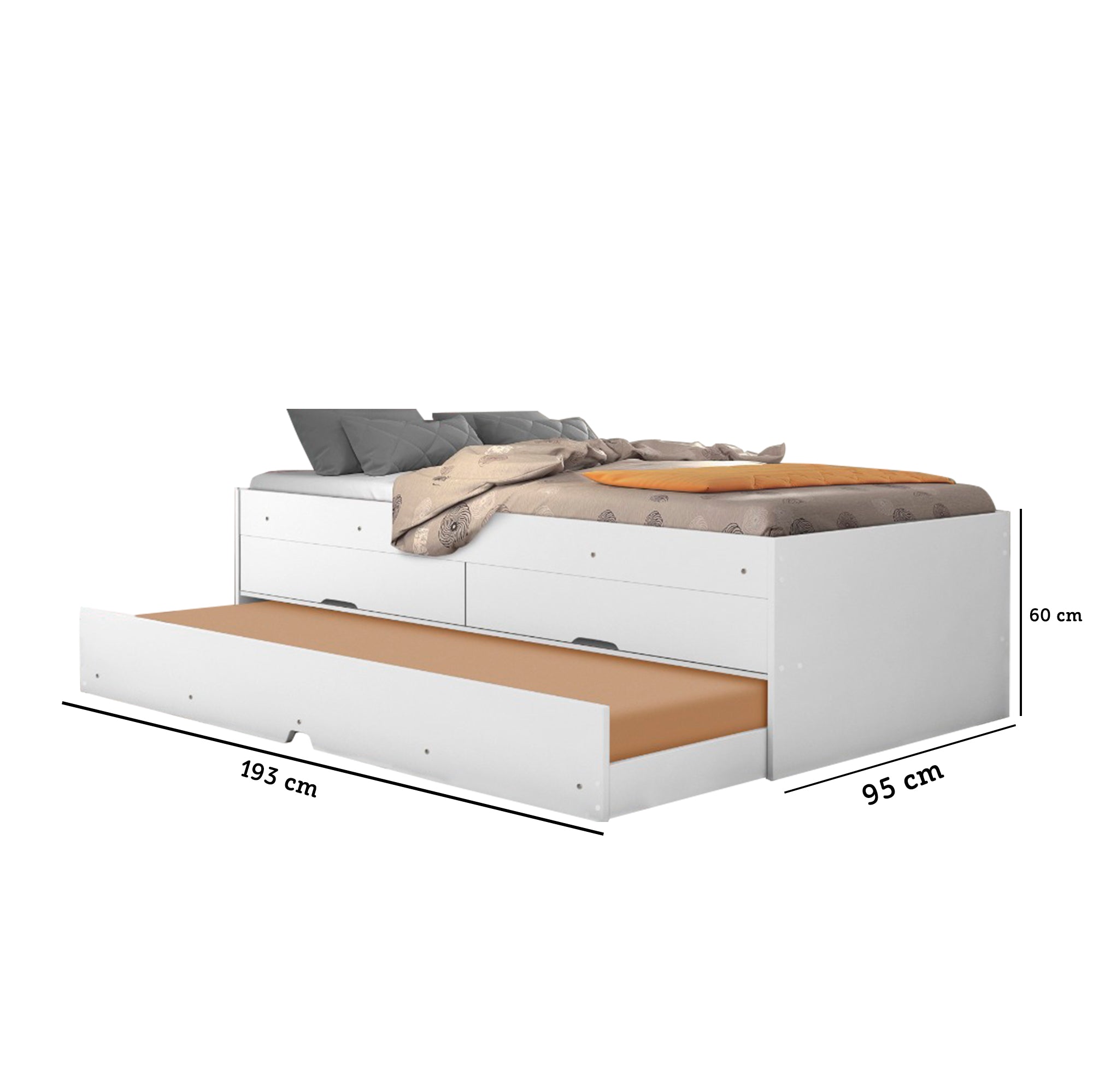 Cama sencilla mar blanco