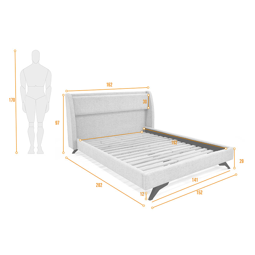 Cama siena doble tela plomo
