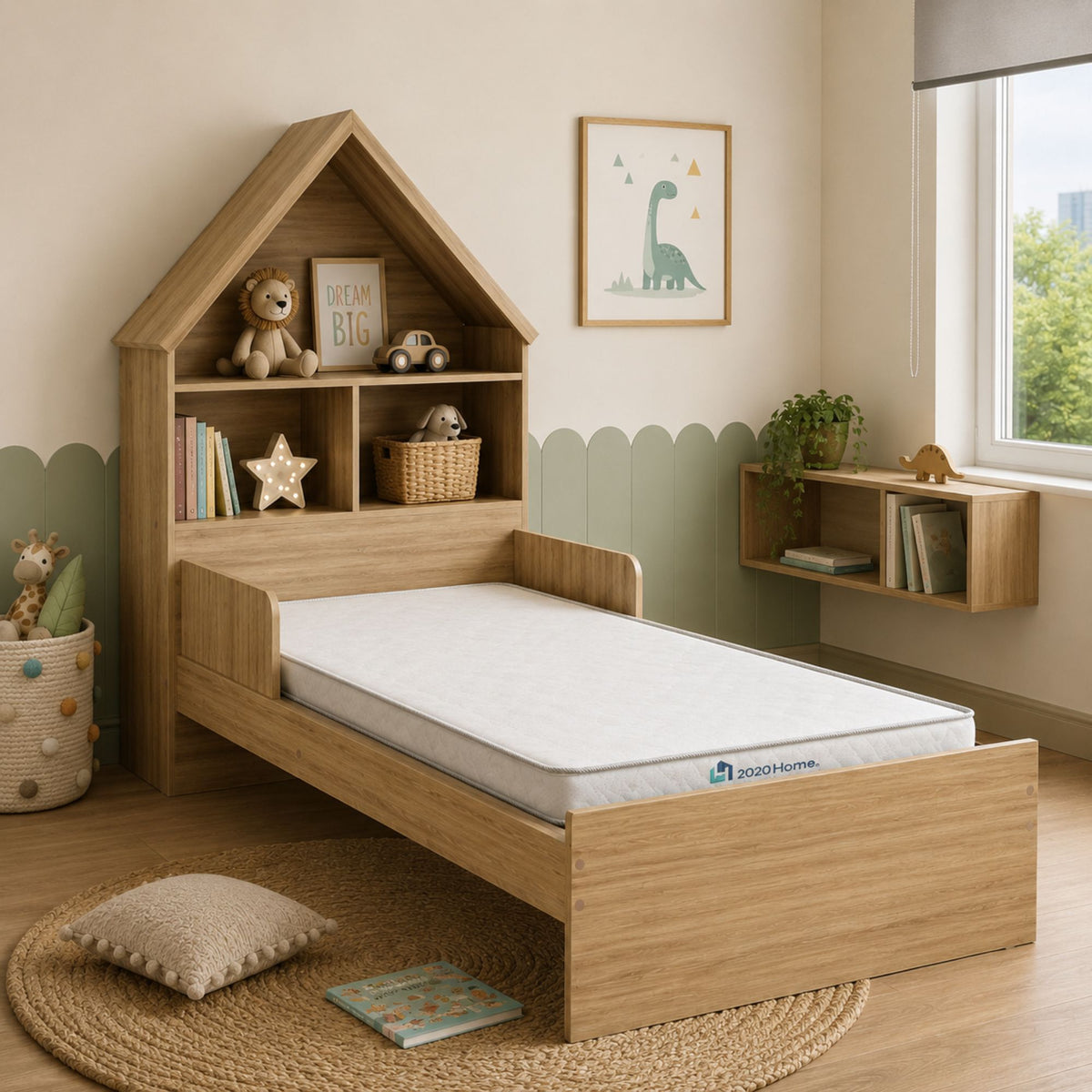 Cama Infantil Ariel Almendra + Colchoneta 90 x 1,90 cm