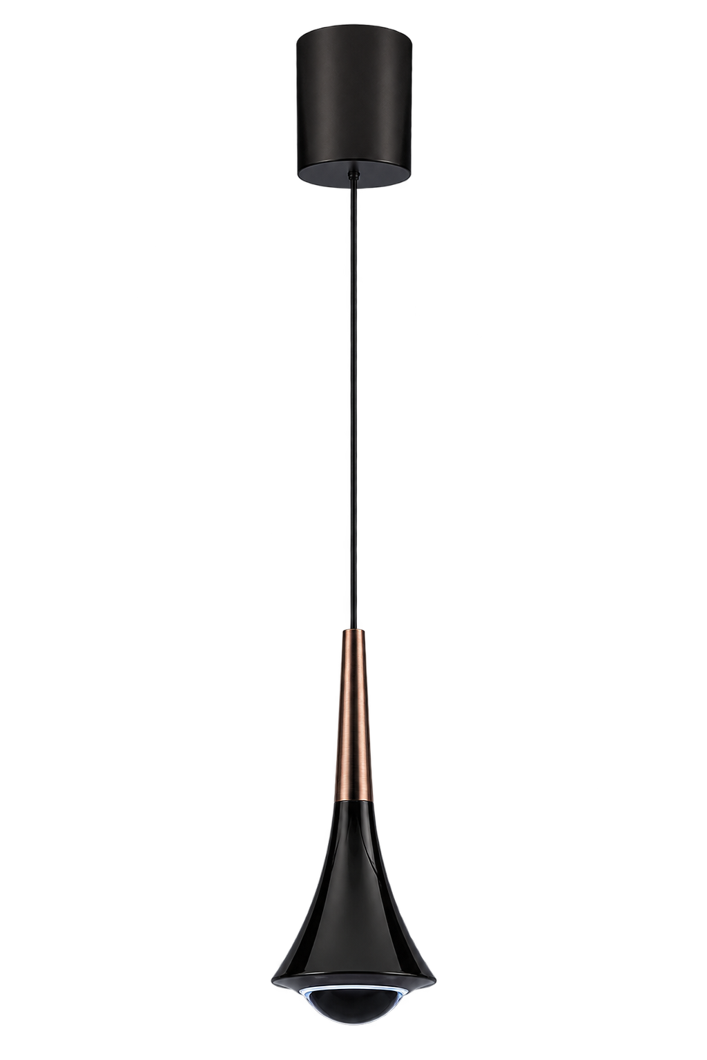 Lámpara Colgante De LED Canaria Black Negra Dorado