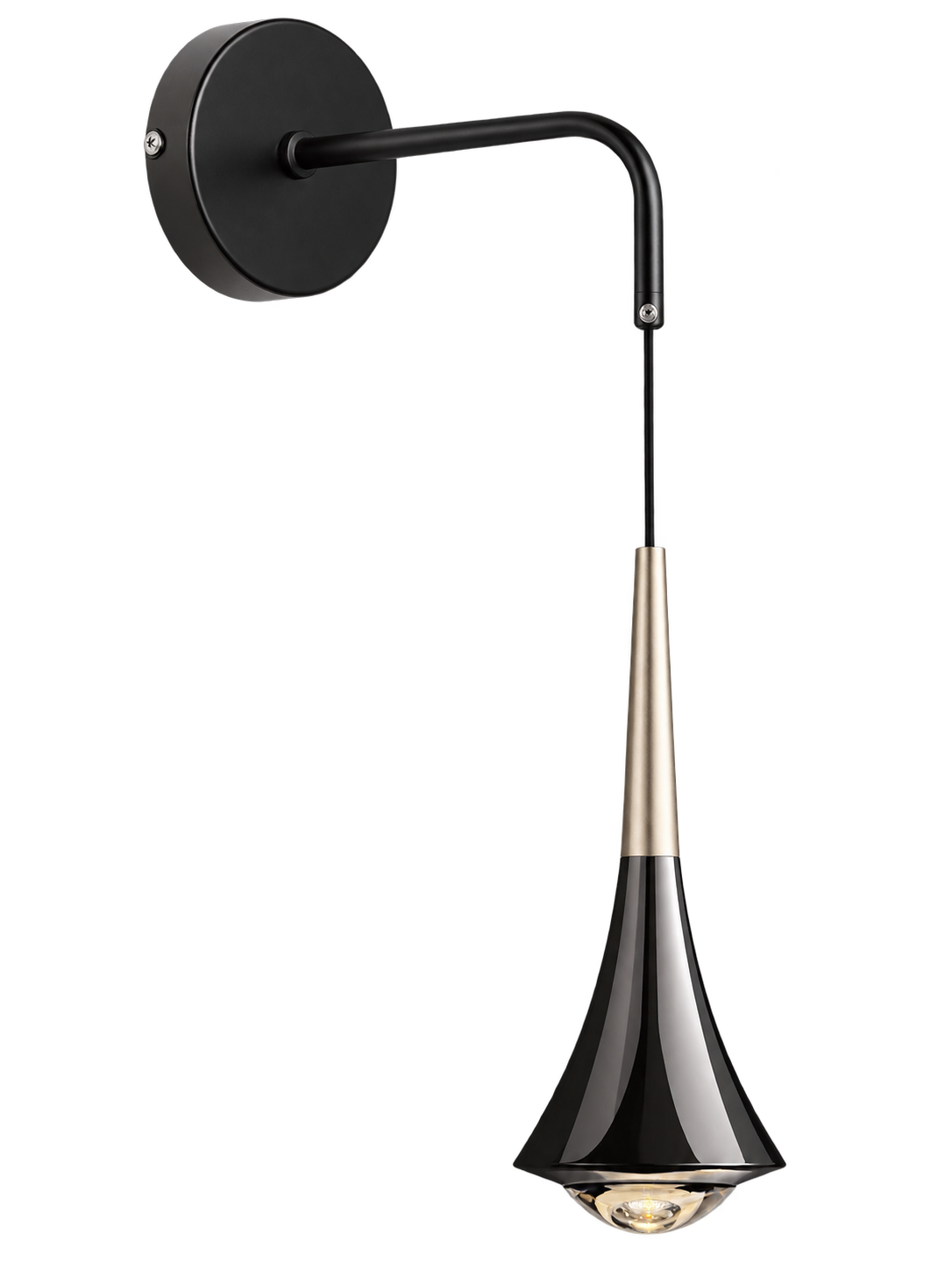 Lámpara De Pared LED Canaria Black Perla Negra Dorado