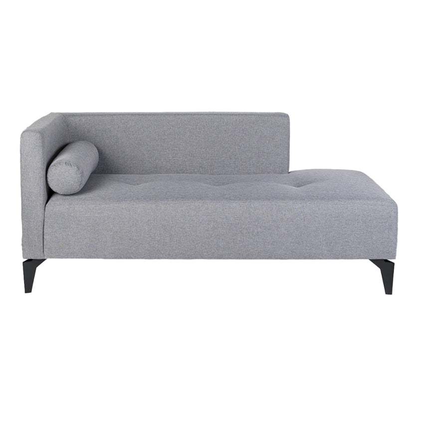 Chaise Long Gris Memphis Pata Negra (66x163x64)