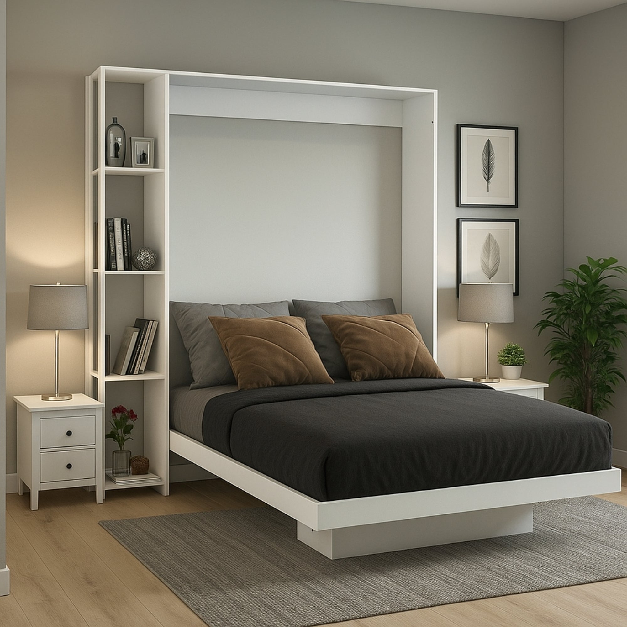 Cama doble abatible siena blanco