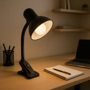 Lampara De Escritorio Base Pequeña Pinza Negra