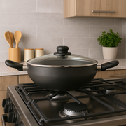 Sarten wok superior 28 cm con tapa gris
