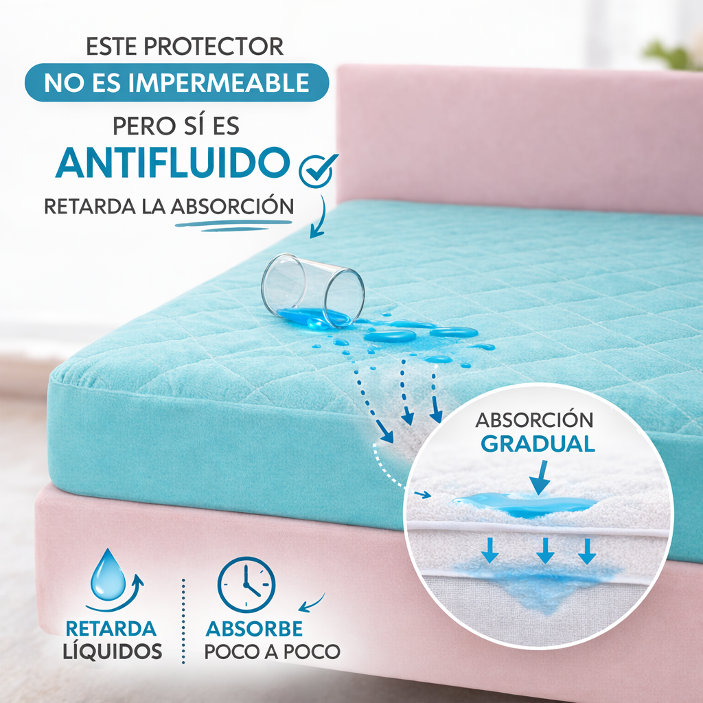 Combo Protector Sencillo Antifluido 100x190cm