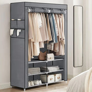 Closet portátil jeanpool, gris, variedad de entrepaños en tela