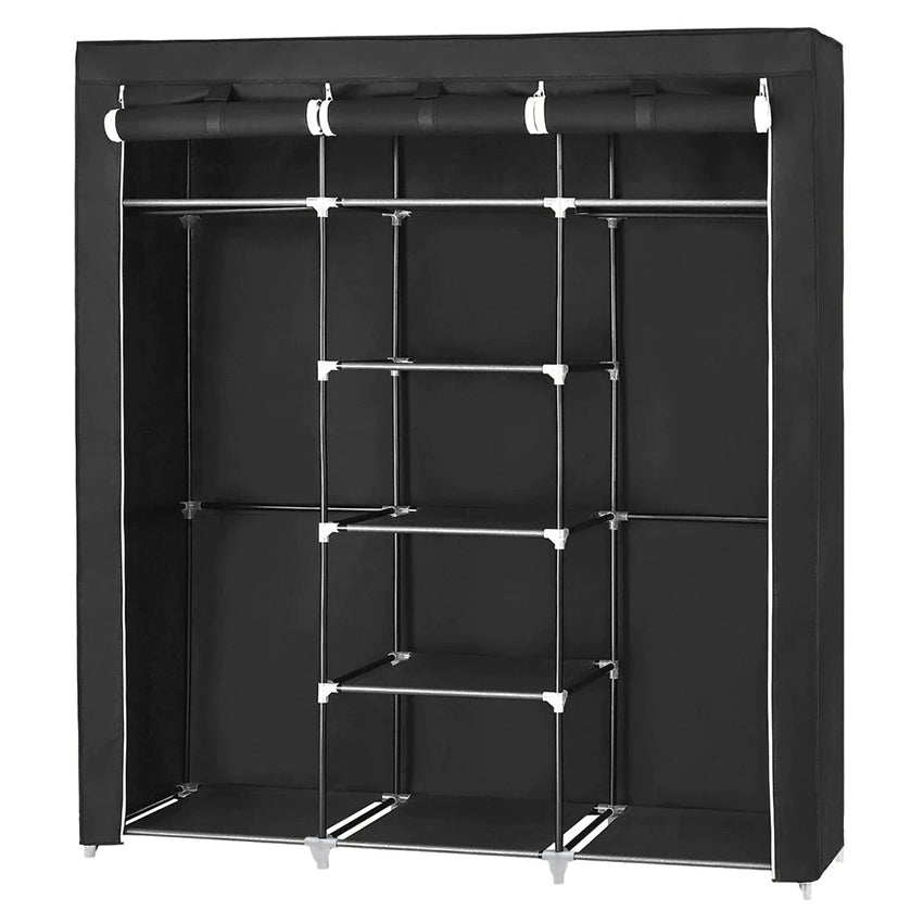 Closet Portátil Jesan, Negro, Variedad de Entrepaños en Tela