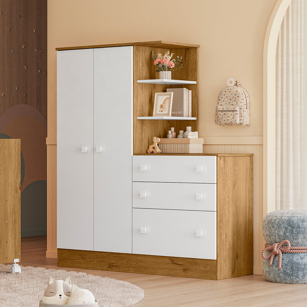 Closet + Cómoda Madrid Blanco/Almendra