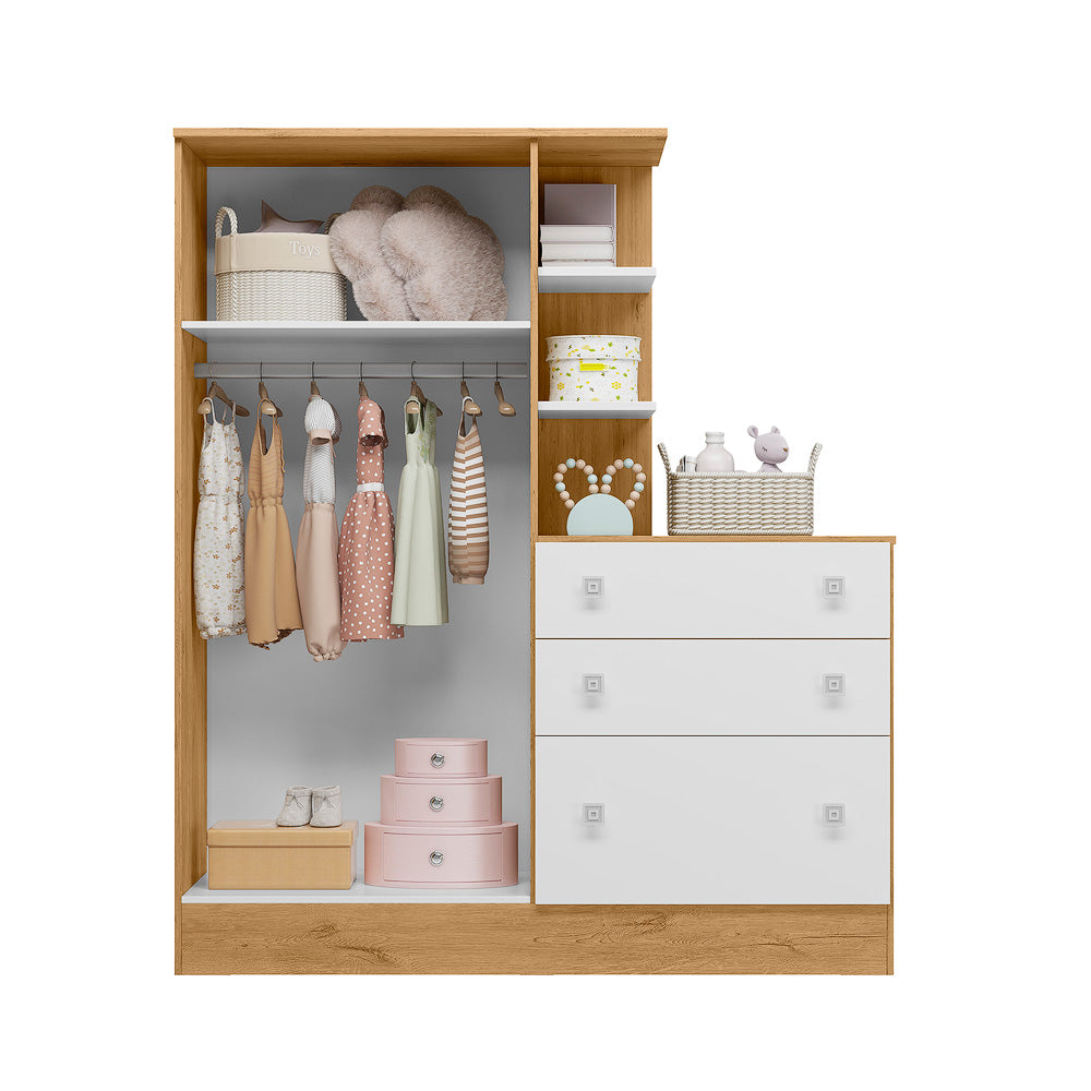 Closet + Cómoda Madrid Blanco/Almendra