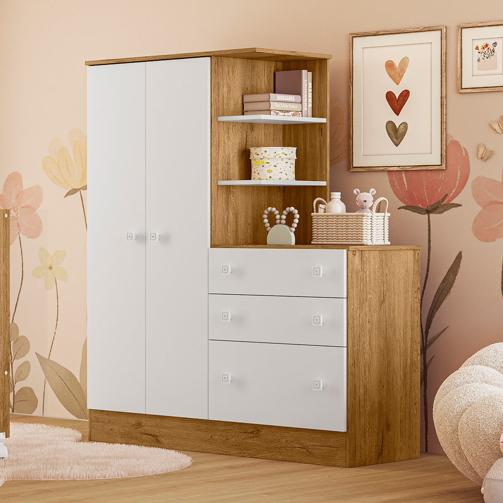 Closet + Cómoda Madrid Blanco/Almendra
