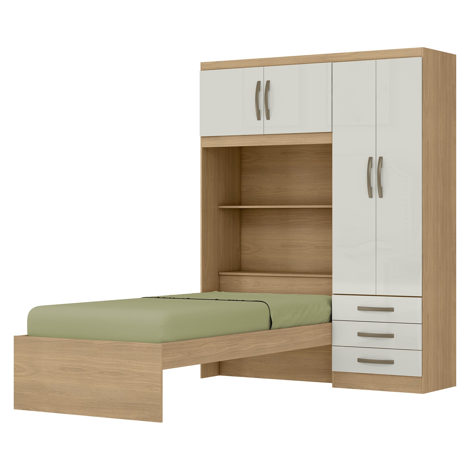 Closet con Cama Almendra/Blanco Apagado