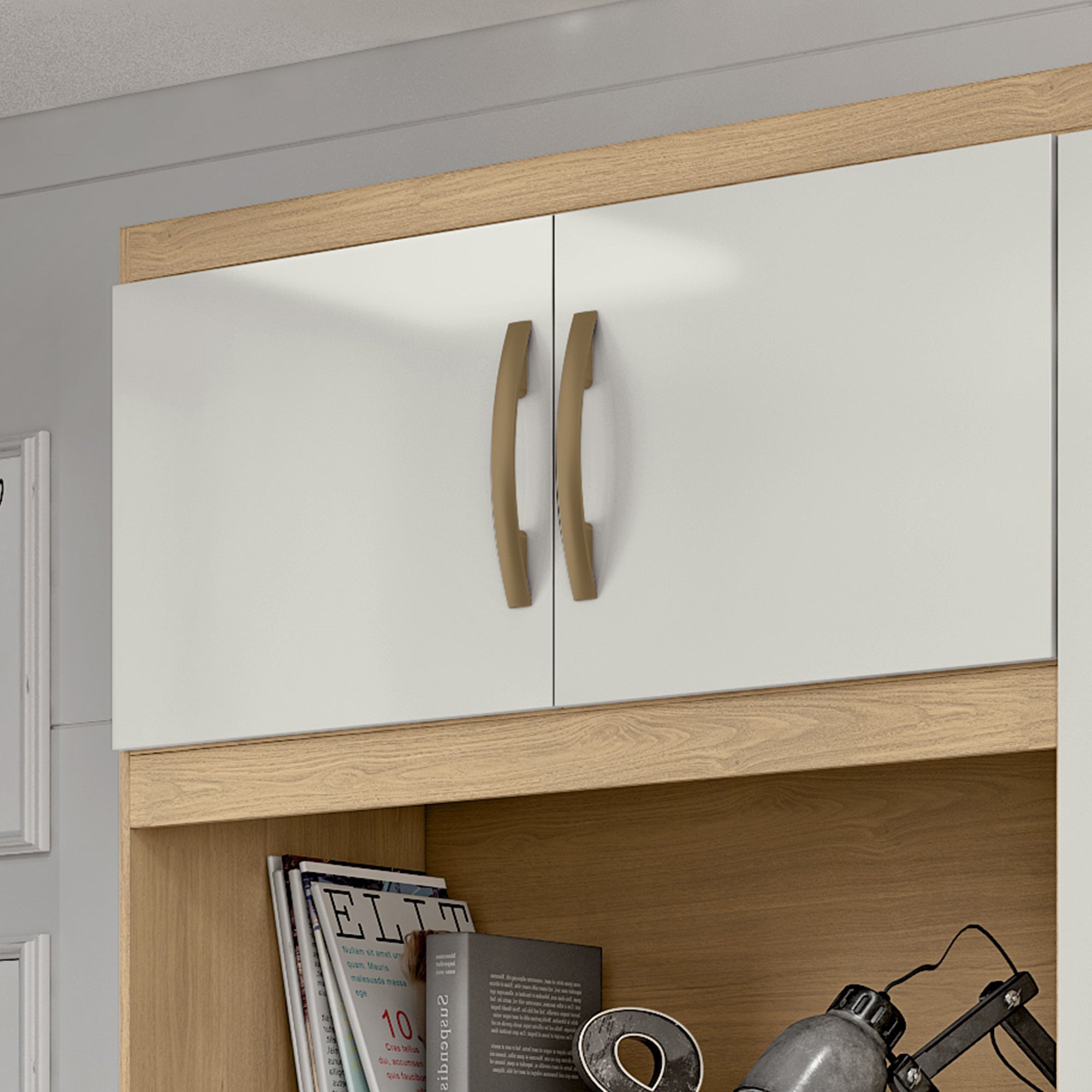 Closet con Cama Almendra/Blanco Apagado
