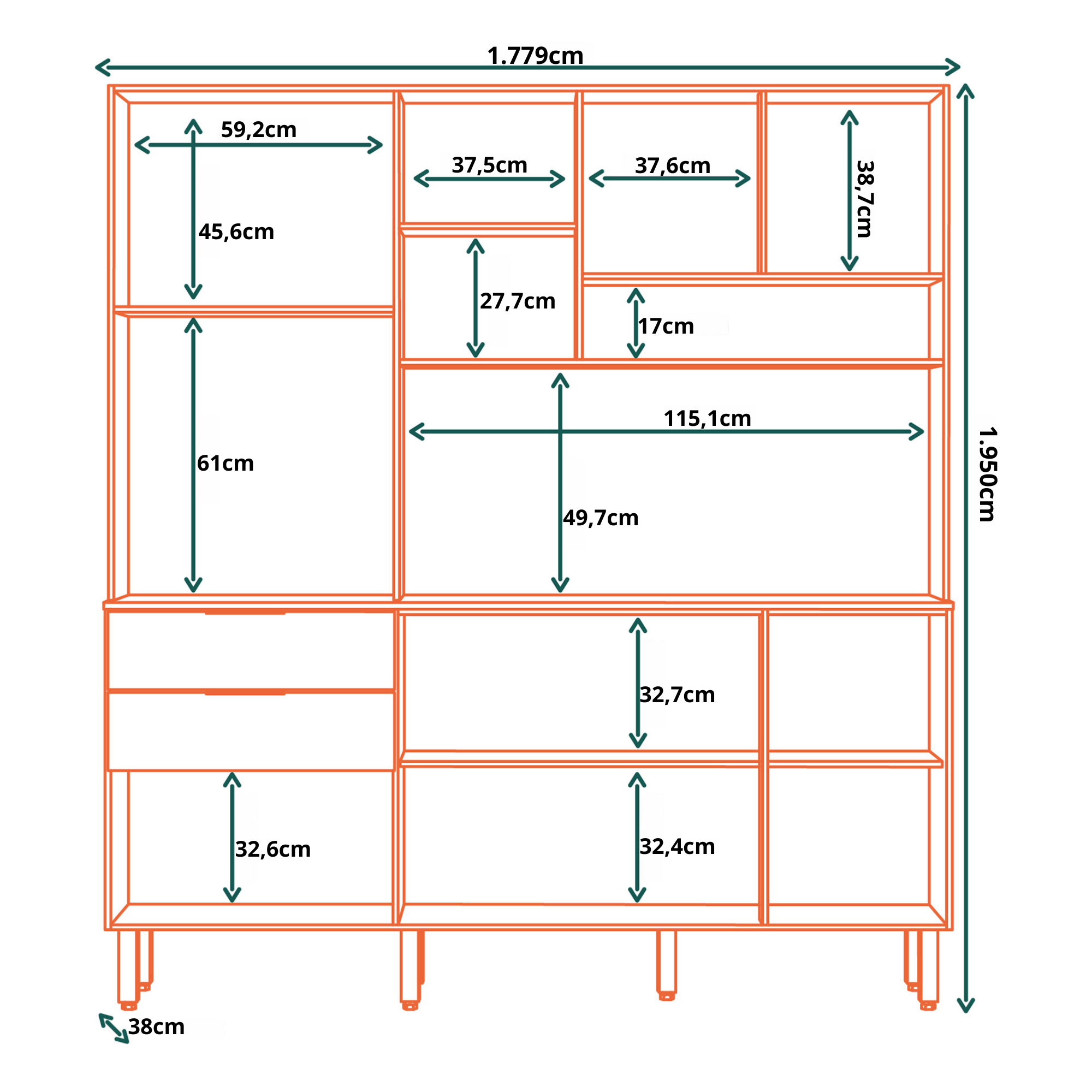 Mueble de Cocina Fiyi Natural/Blanco Apagado