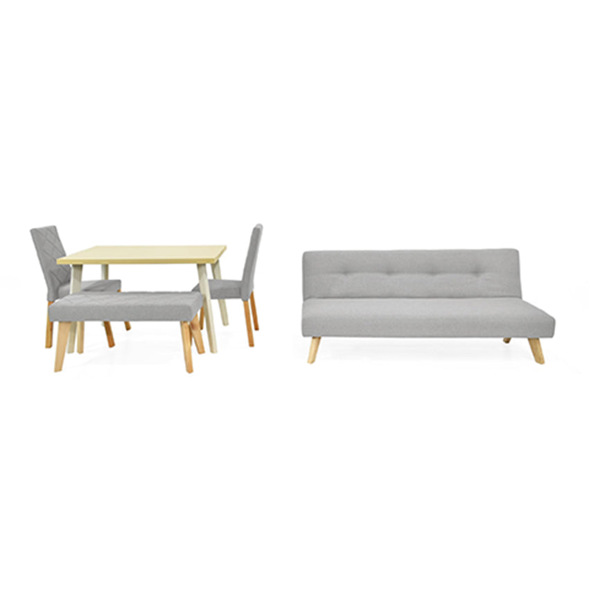 Combo sofá cama london y comedor 4 puestos liverpool plata
