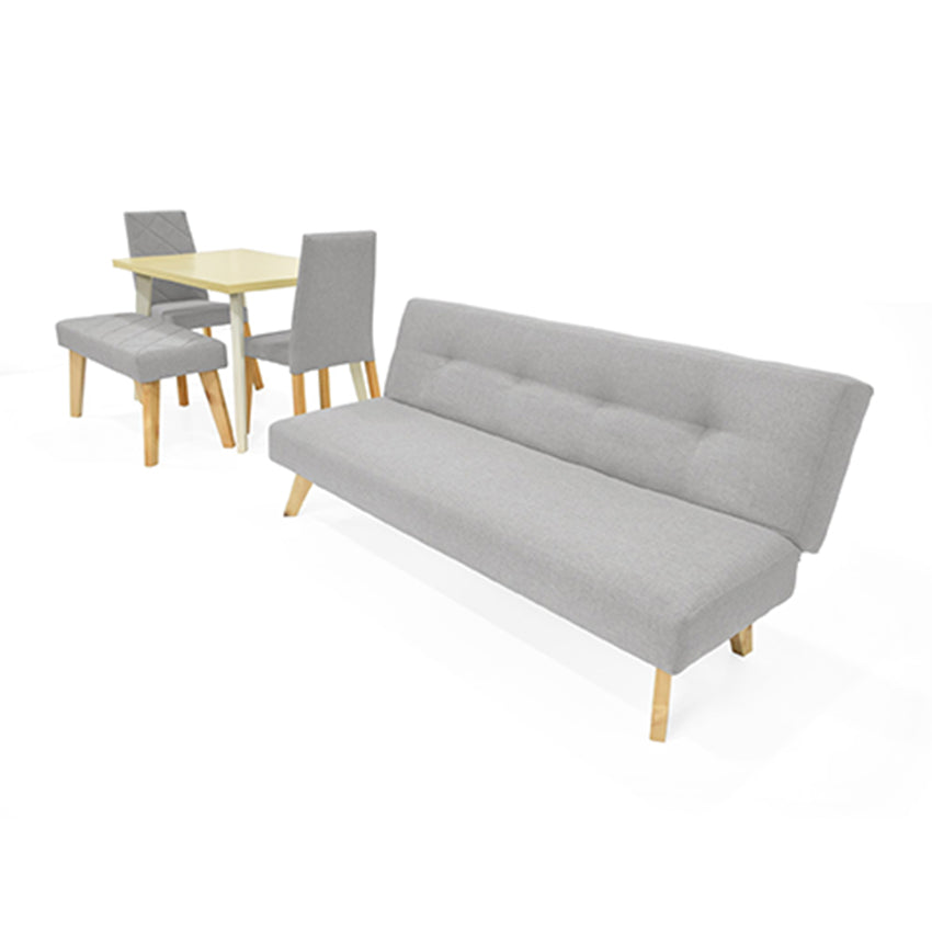 Combo sofá cama london y comedor 4 puestos liverpool plata
