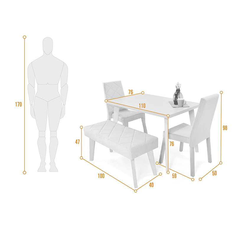 Comedor 4 Puestos Liverpool con Butaco
