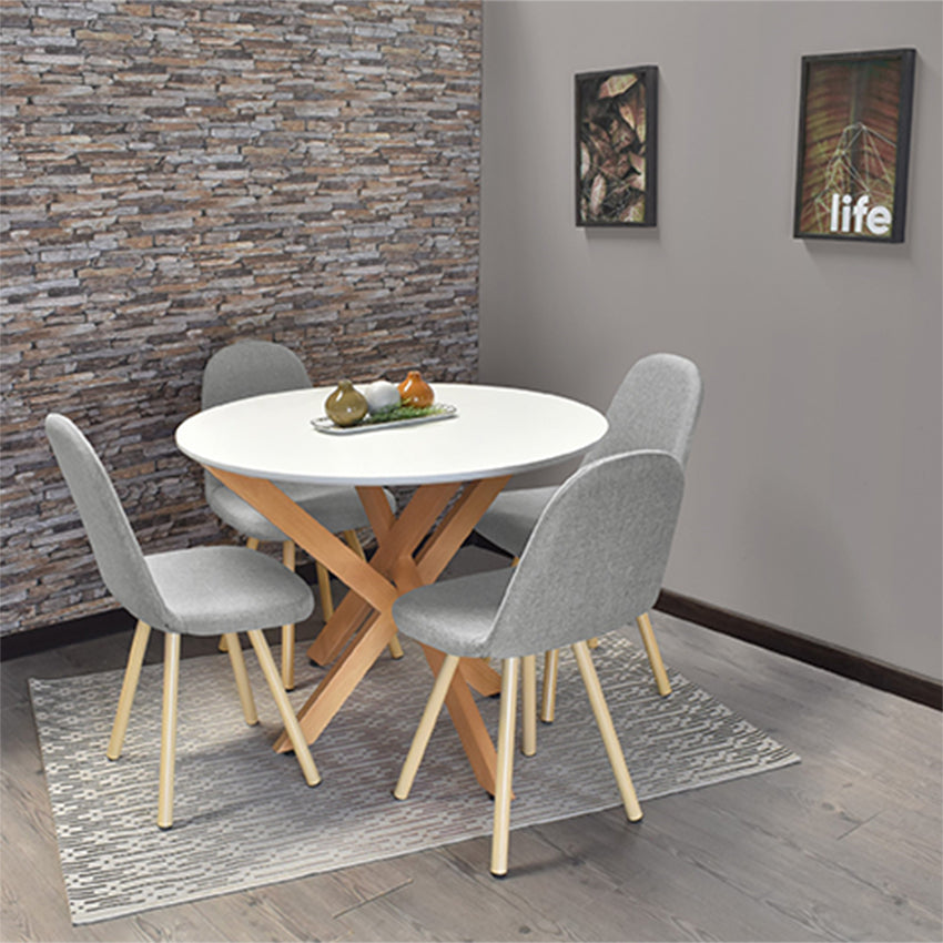Comedor 4 puestos luxor matiz plata