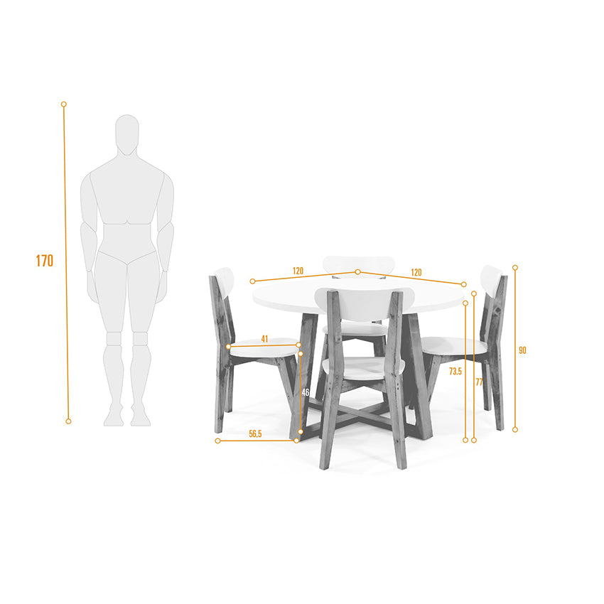 Comedor 4p maine sillas sidney blanco