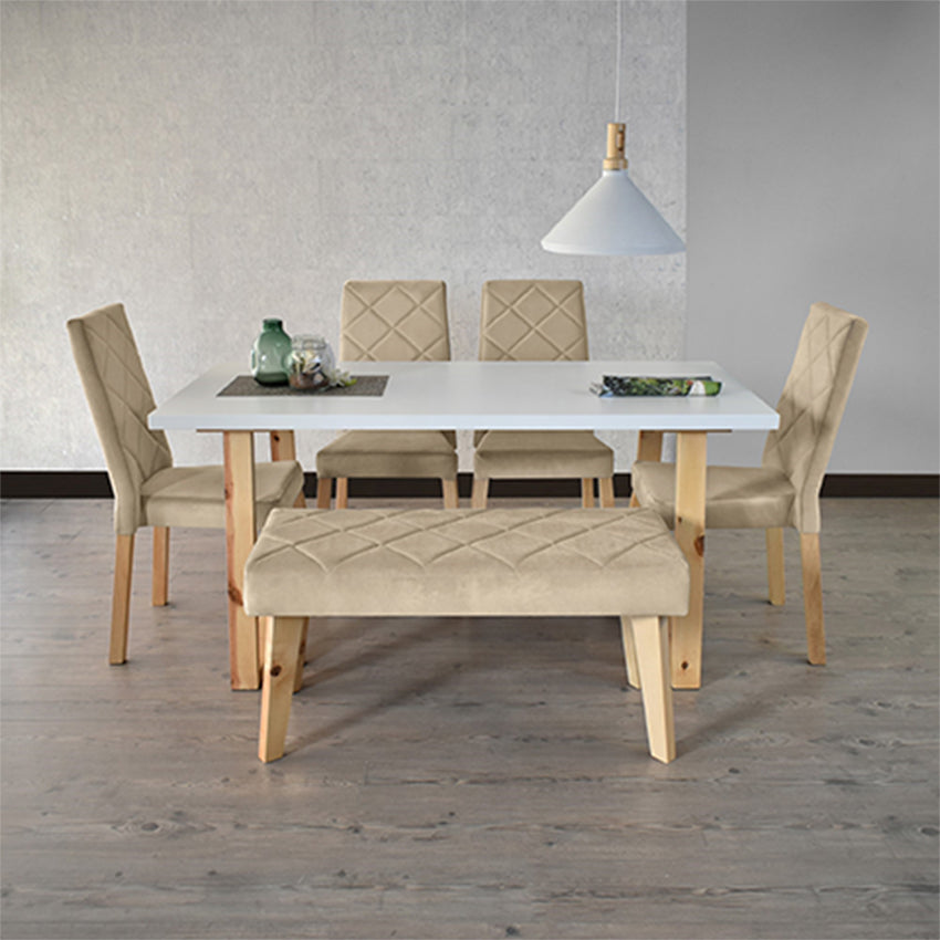 Comedor 6 puestos andara liverpool y butaco taupe