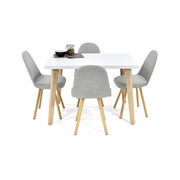Comedor lugo matiz 4 puestos plata tela
