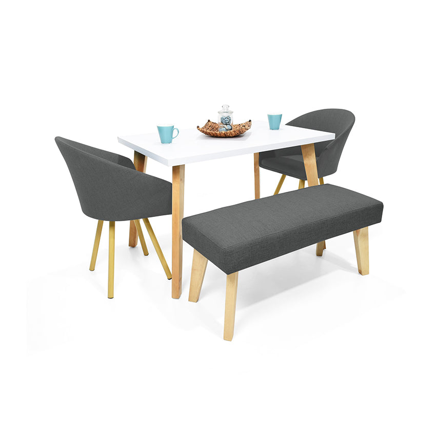 Comedor lugo matiz 4 puestos sillas tokyo + butaco gris