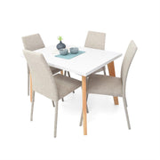 Comedor lugo matiz 4 puestos sillas venecia taupe