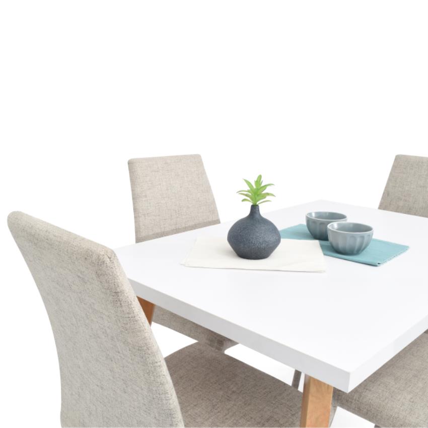 Comedor lugo matiz 4 puestos sillas venecia taupe
