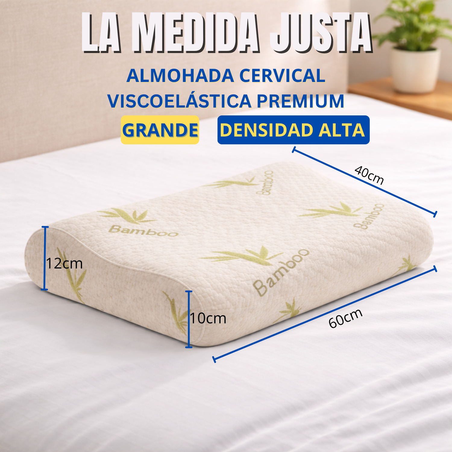 Almohada viscoelástica bamboo cervical