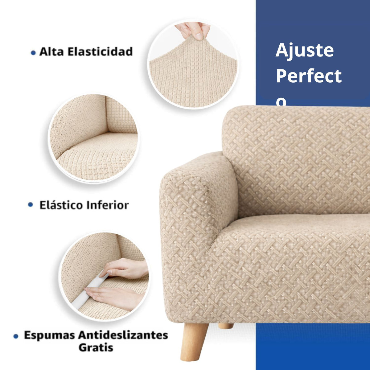Protector De sofa 2 Puestos Elastico