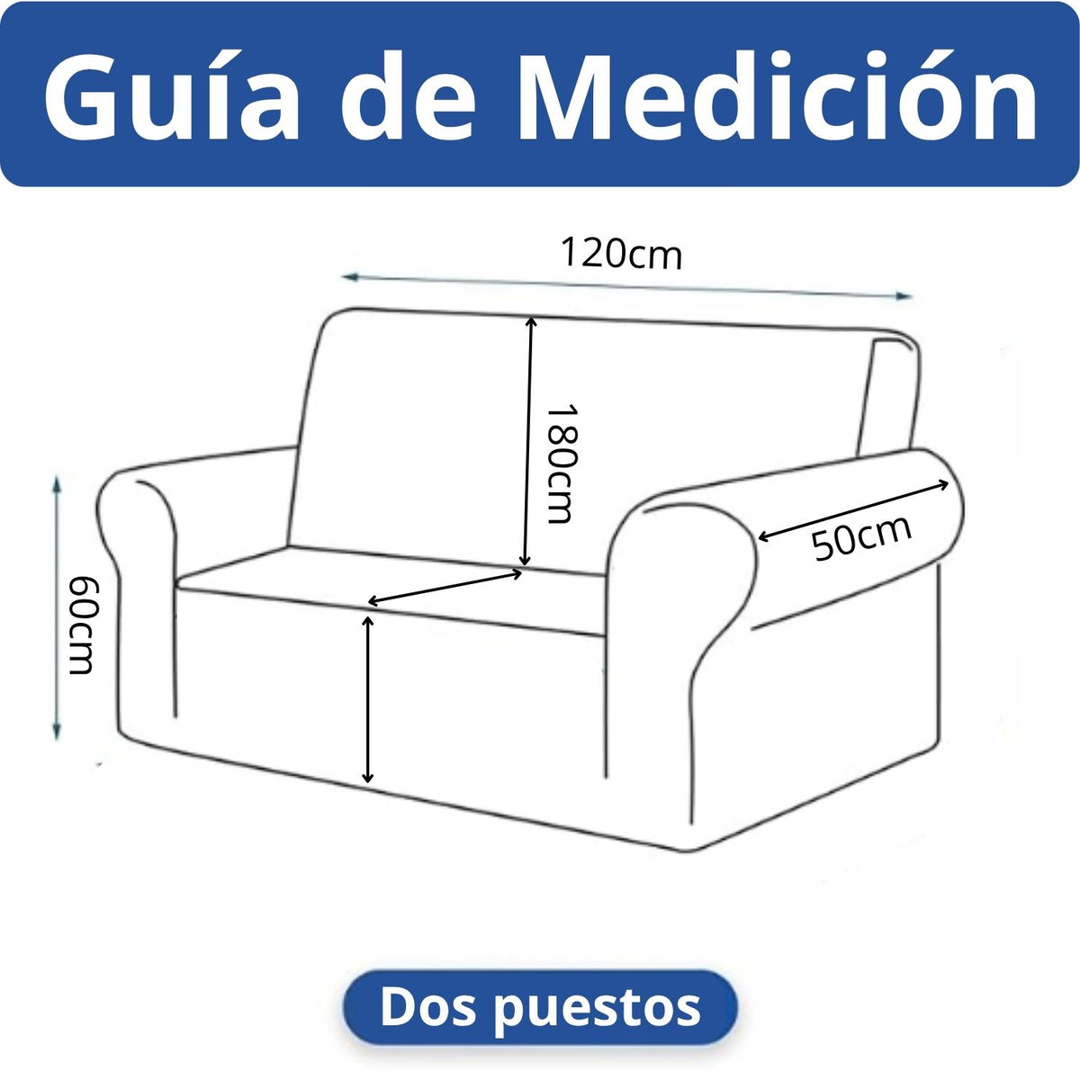 Protector De sofa 2 Puestos Elastico