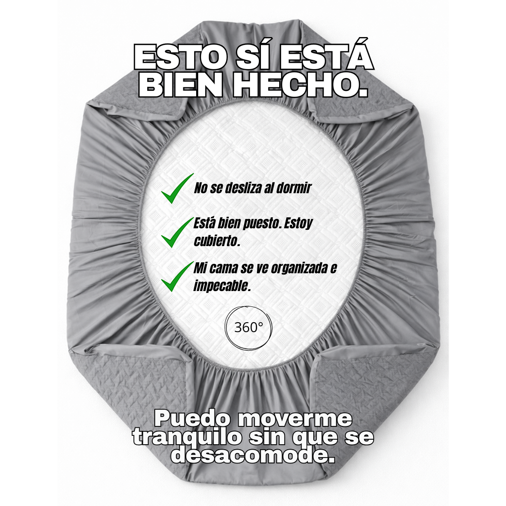 Protector Colchón Sencillo Acolchado 40cm De Alto