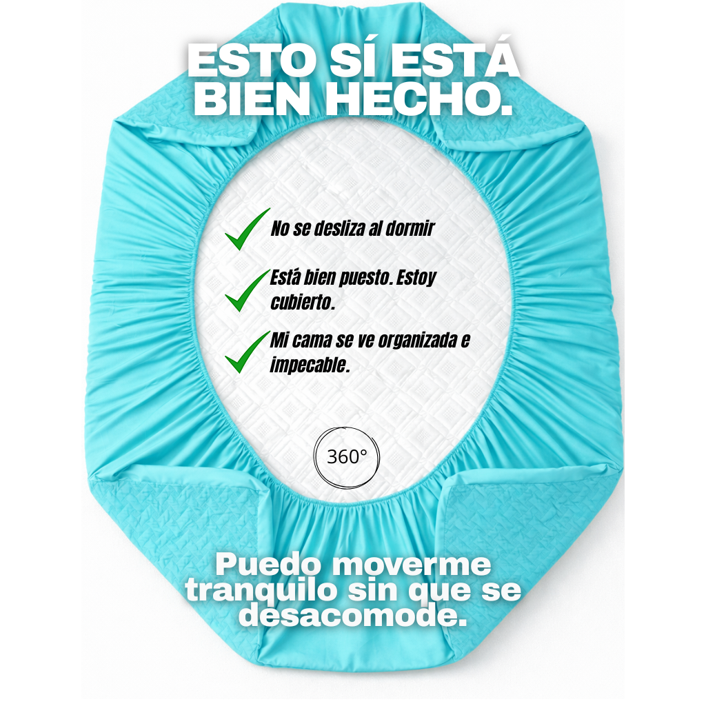 Protector Colchón Sencillo Acolchado 40cm De Alto
