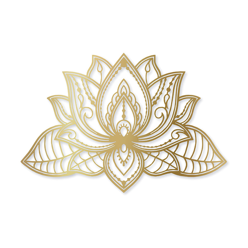 Cuadro calado flor de loto cabecero dorado mdf 90x120 cm<br/>